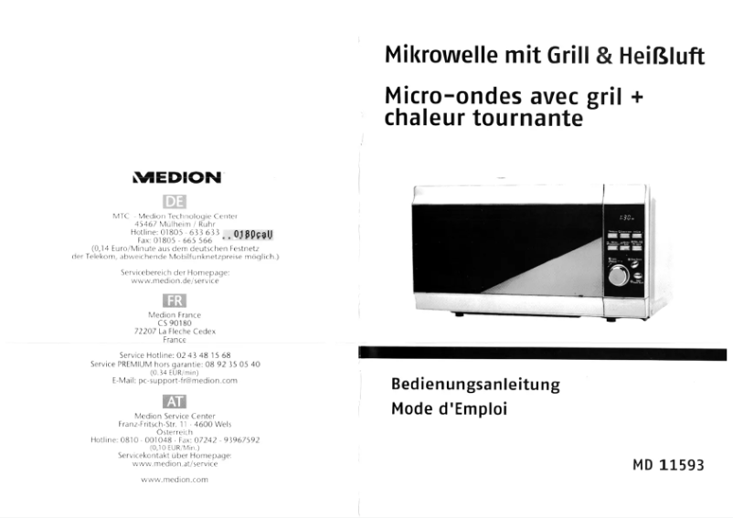 Image de la première page du manuel de l'appareil MD11593