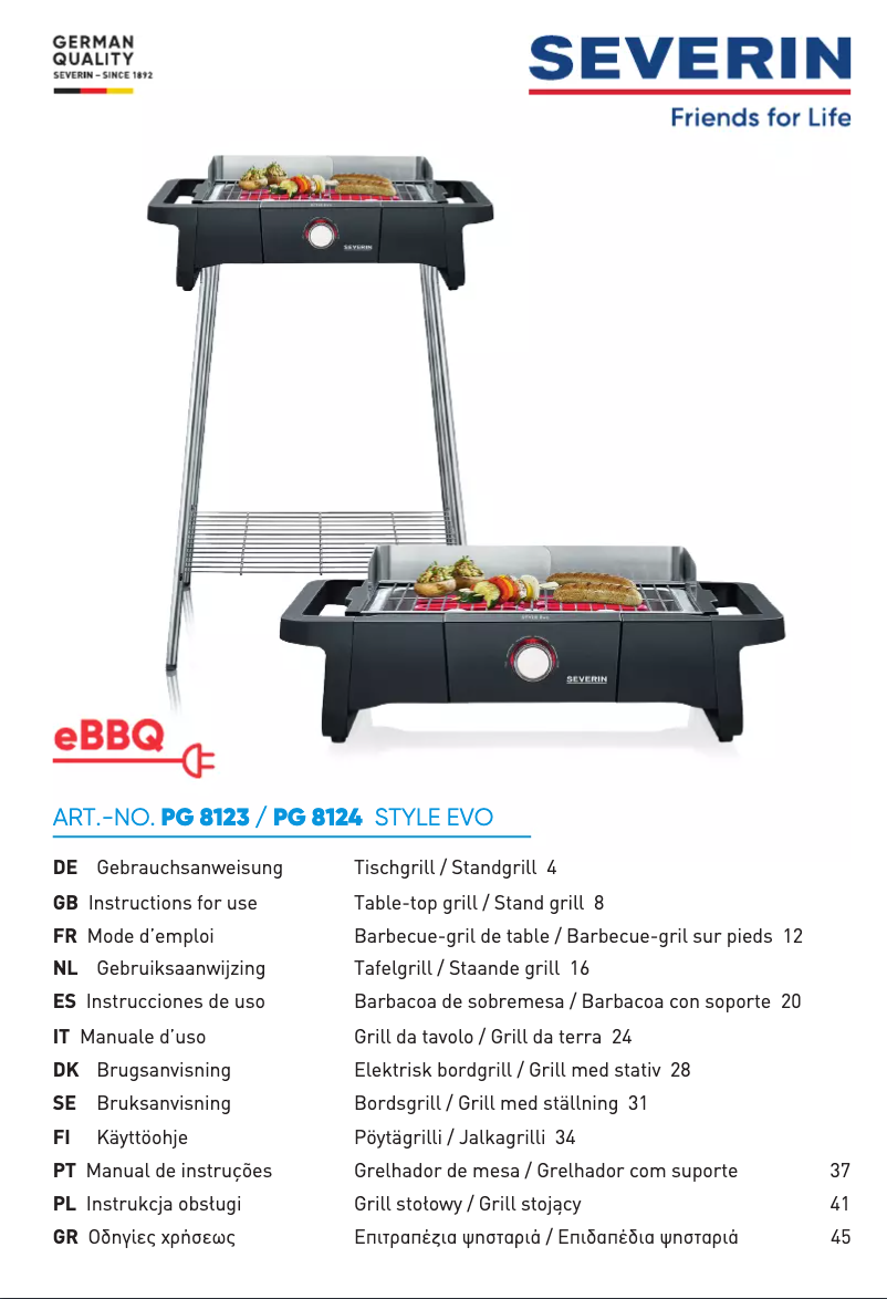 Image de la première page du manuel de l'appareil Style Evo PG 8123