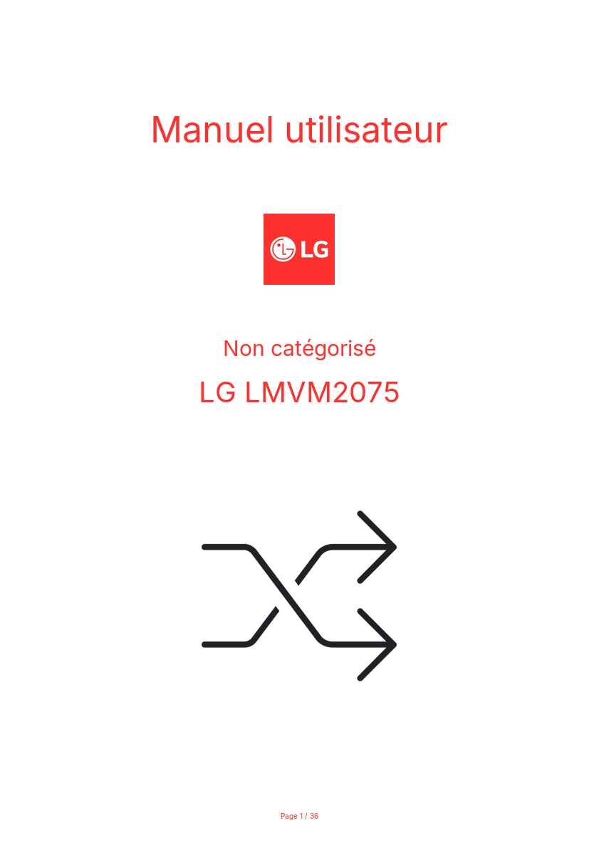 Image de la première page du manuel de l'appareil LMVM2075