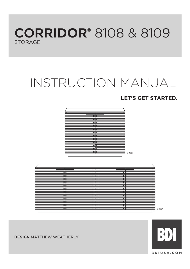 Page 1 de la notice Manuel utilisateur BDI Corridor 8109