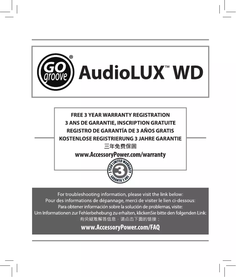 Image de la première page du manuel de l'appareil AudioLUX WD