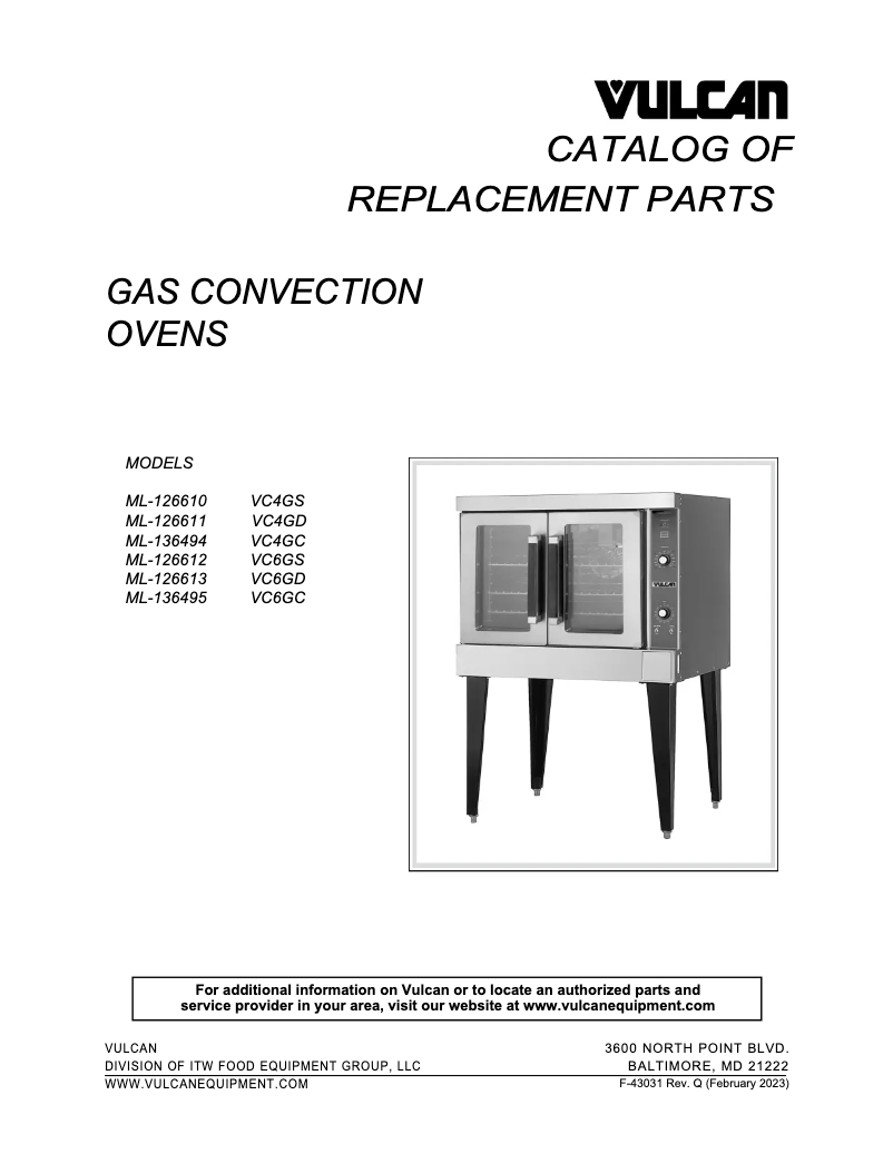 Page 1 de la notice Catalogue Vulcan VC6GD