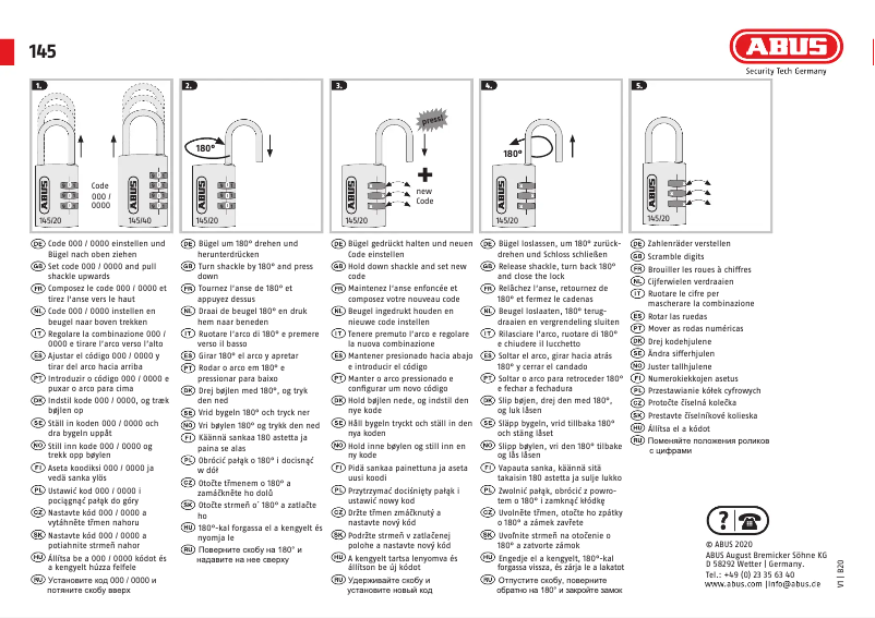 Page n°1 - Manuel utilisateur Abus 145