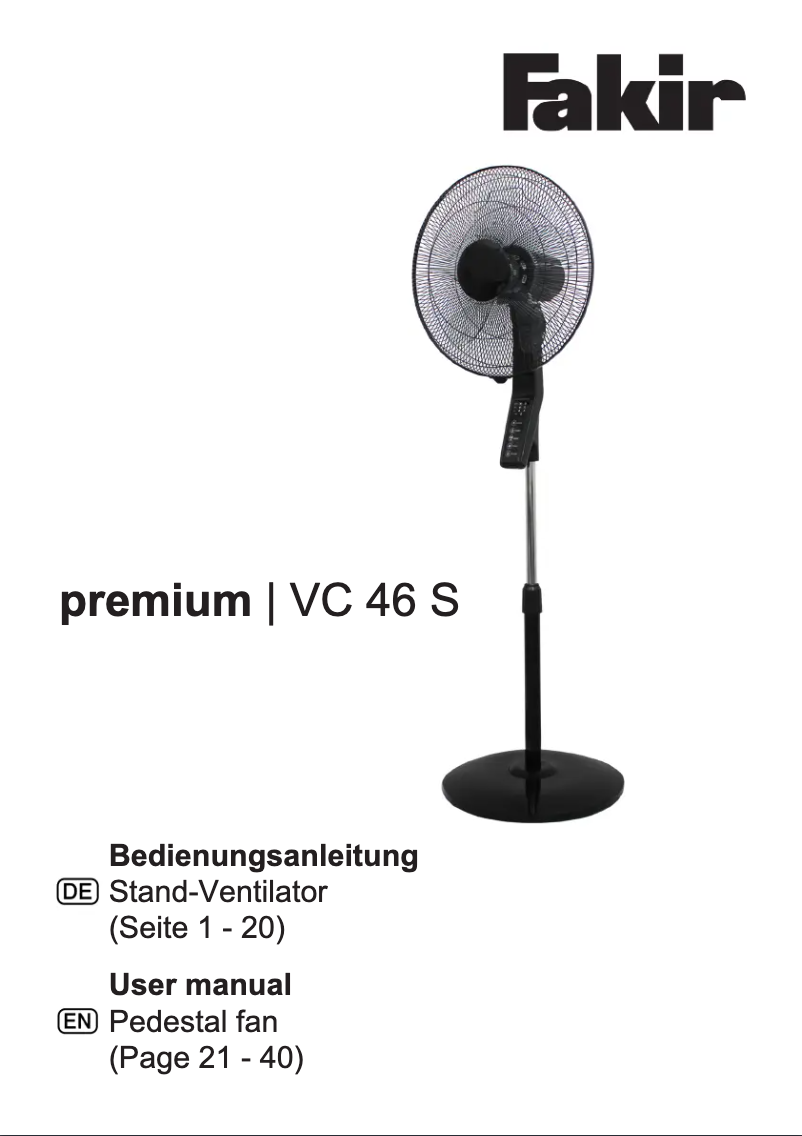 Image de la première page du manuel de l'appareil premium VC 46 S