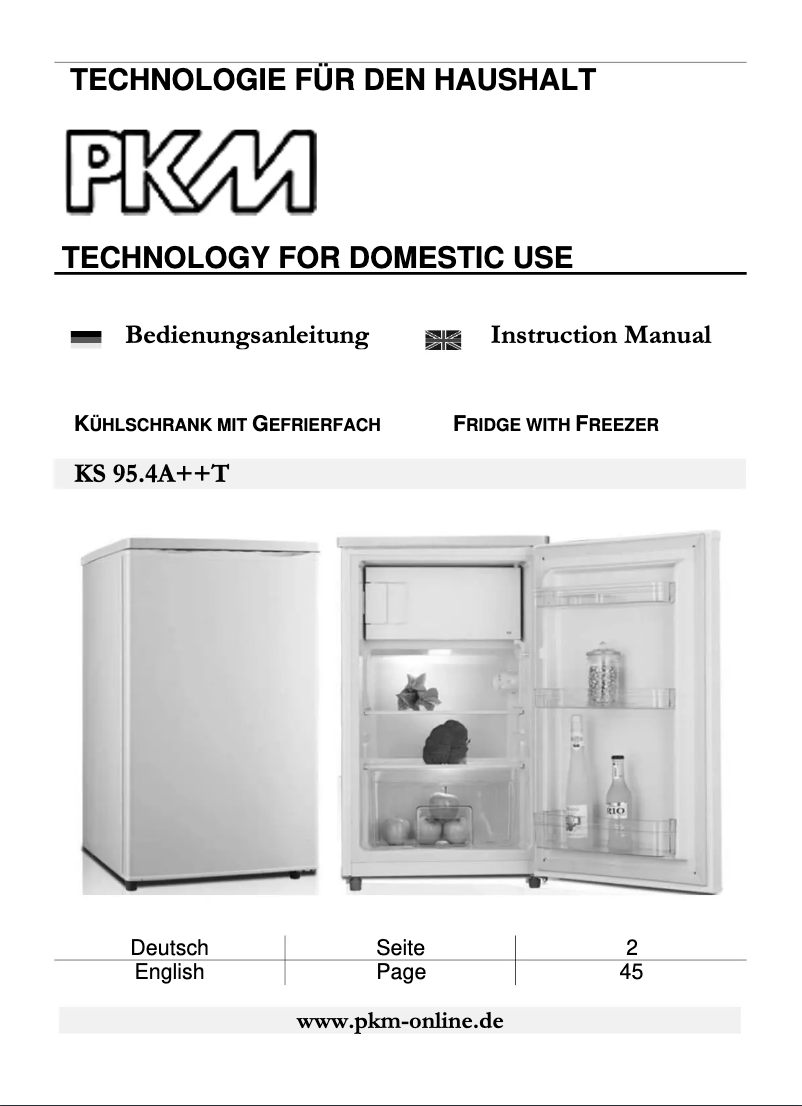 Page 1 of the manual User Manual PKM KS 95.4A++T