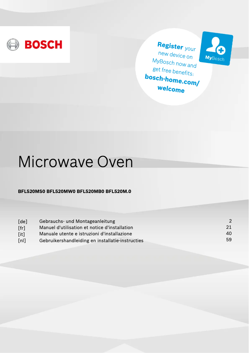 Image de la première page du manuel de l'appareil BFL520MS0