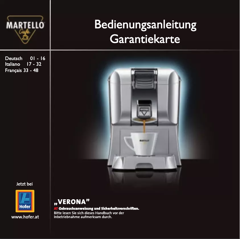 Image de la première page du manuel de l'appareil Verona