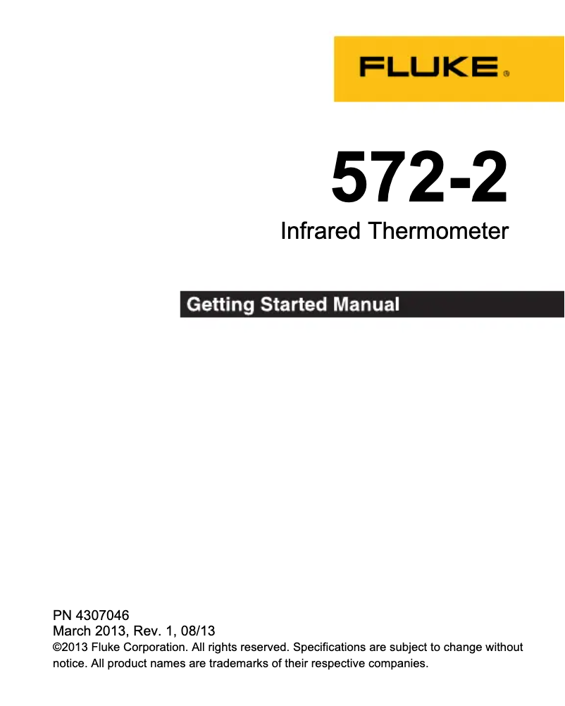 Page 1 de la notice Manuel utilisateur Fluke 572-2