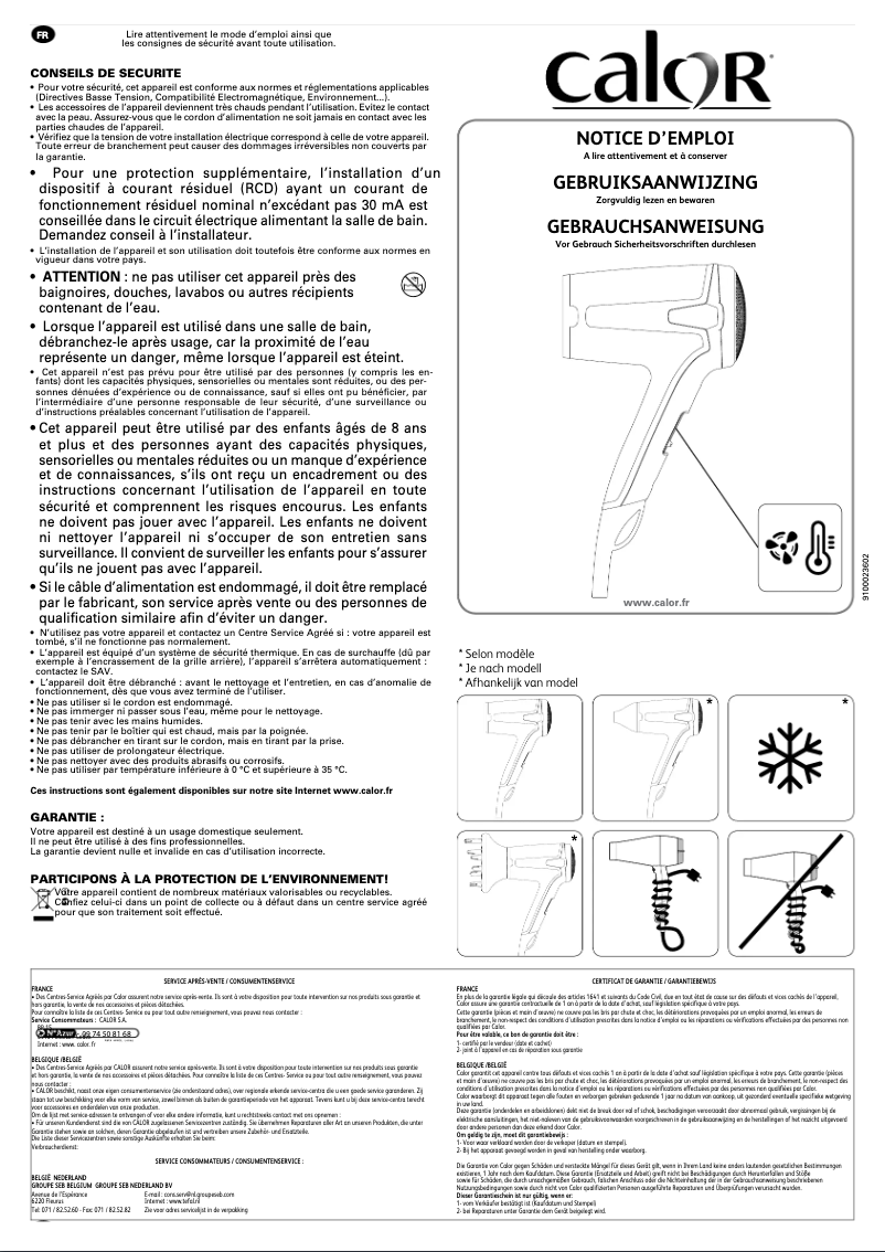 Image de la première page du manuel de l'appareil Handy Dry CV1612C0