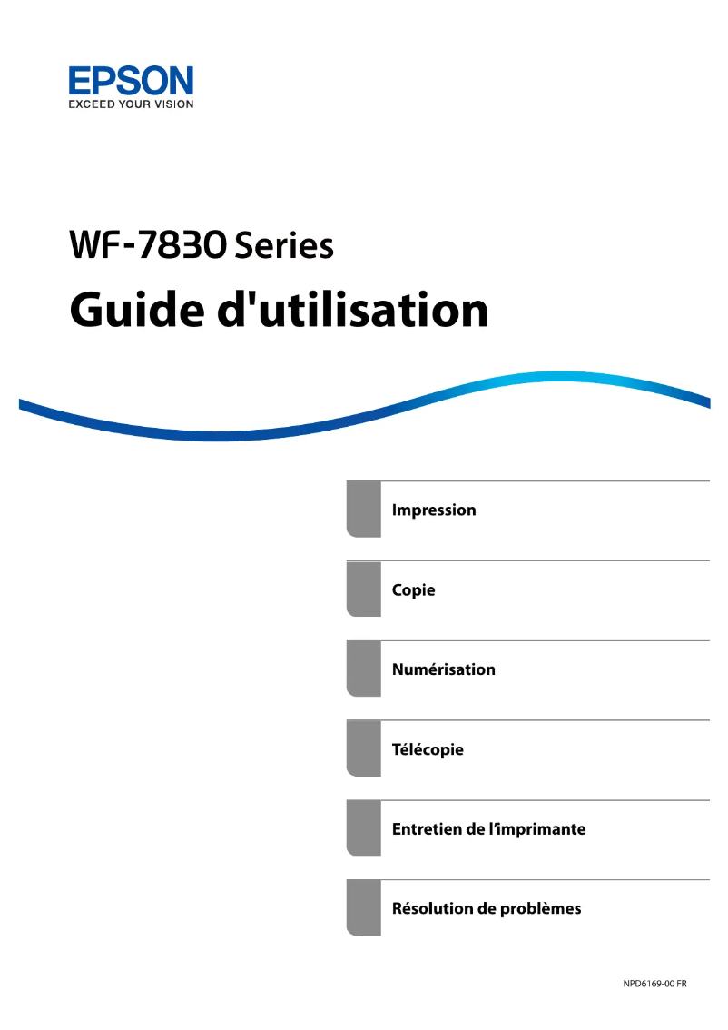 Image de la première page du manuel de l'appareil WorkForce Pro WF-7835WF