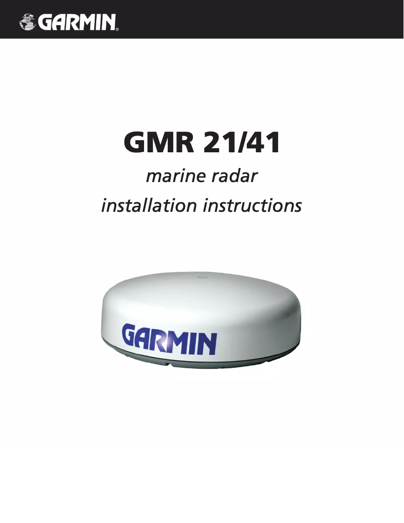 Image de la première page du manuel de l'appareil GMR 21