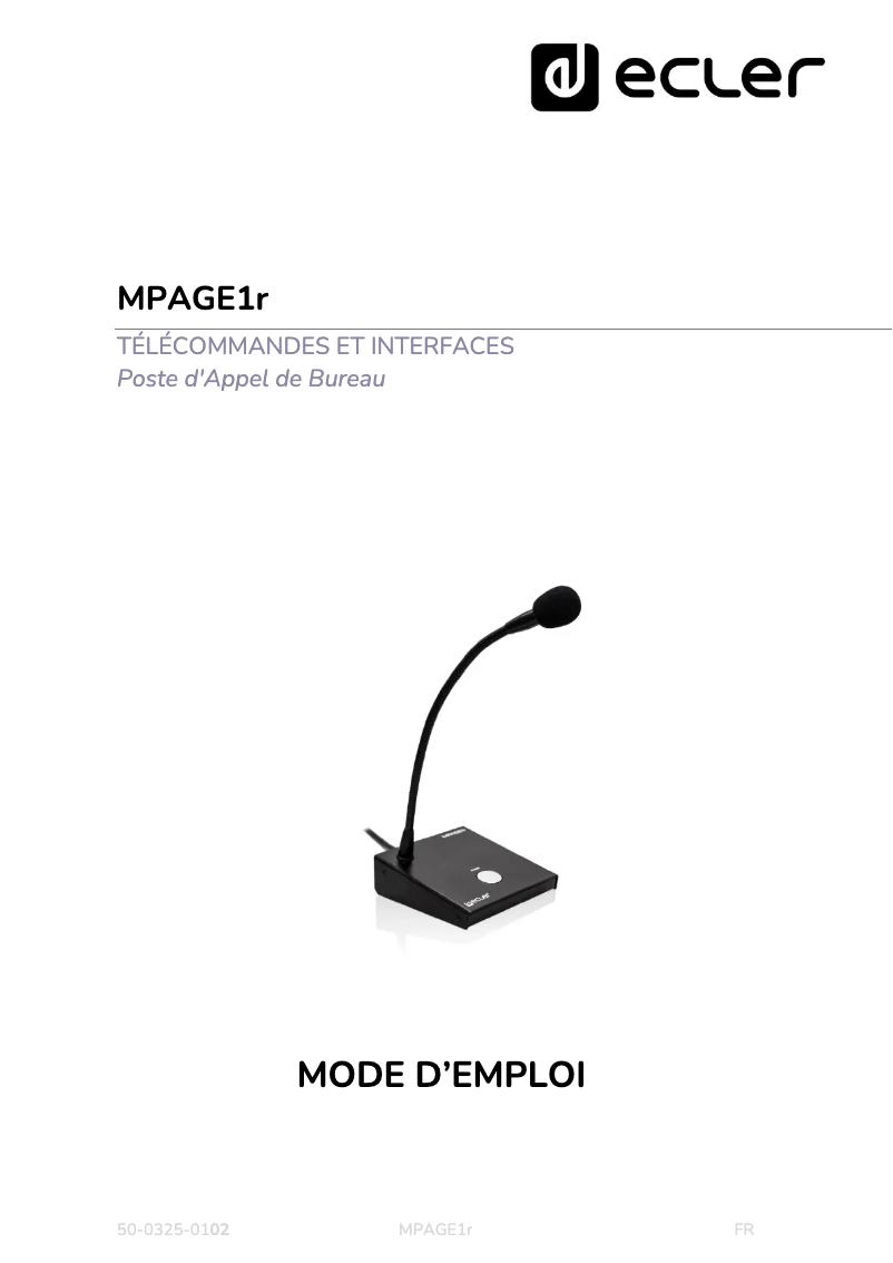 Image de la première page du manuel de l'appareil MPAGE1r