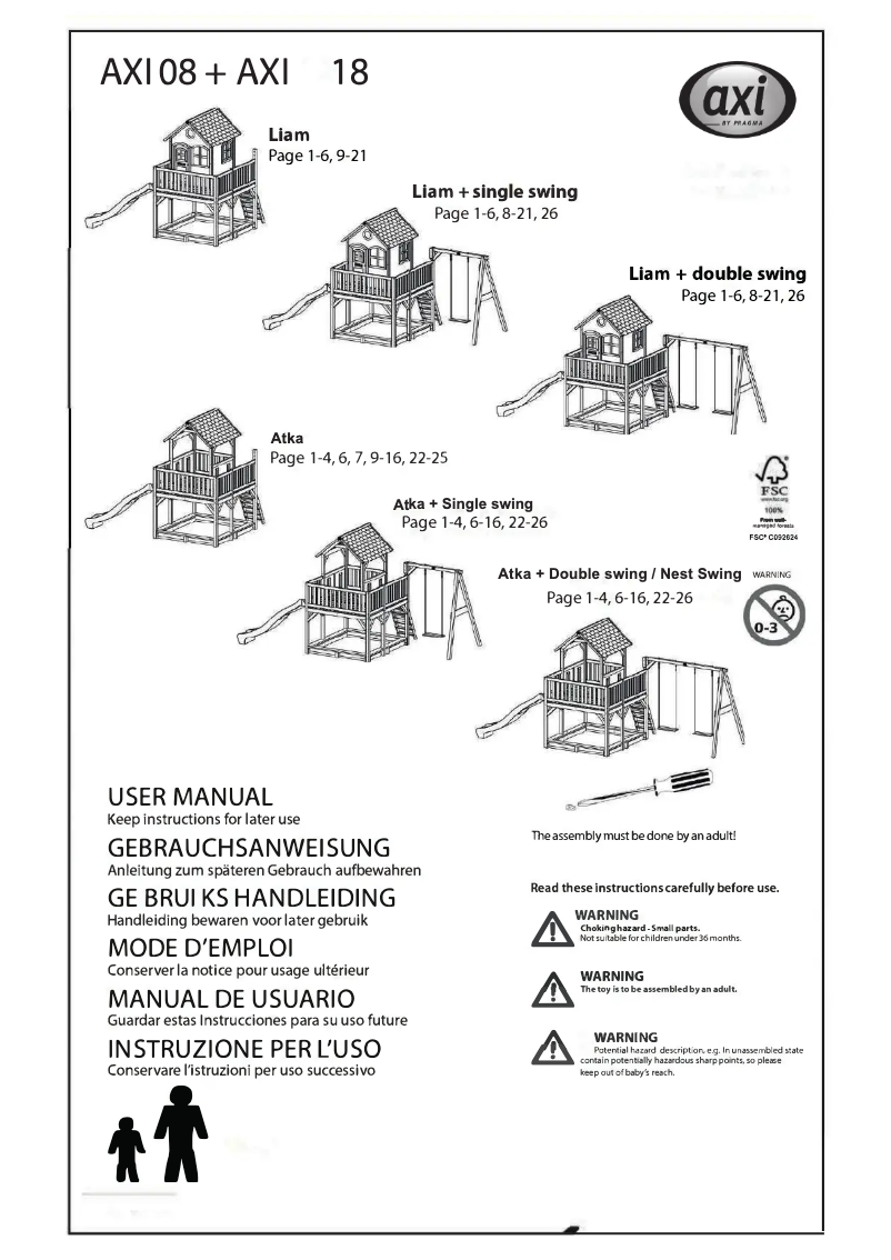 Page 1 de la notice Manuel utilisateur AXI Liam