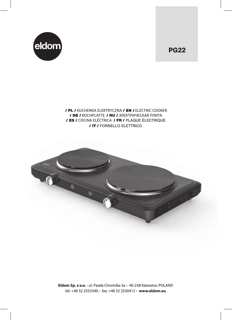 Image de la première page du manuel de l'appareil MASTER DUO PG22