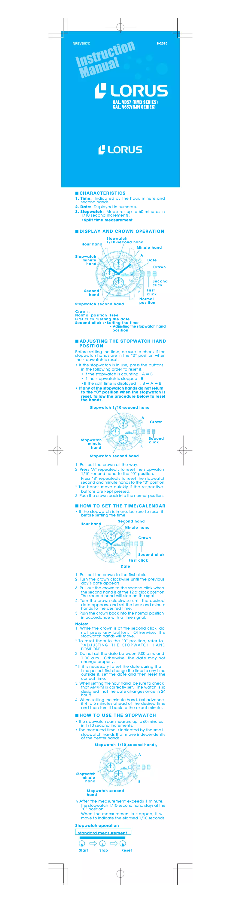 Page 1 de la notice Manuel utilisateur Lorus Dress RM311EX9