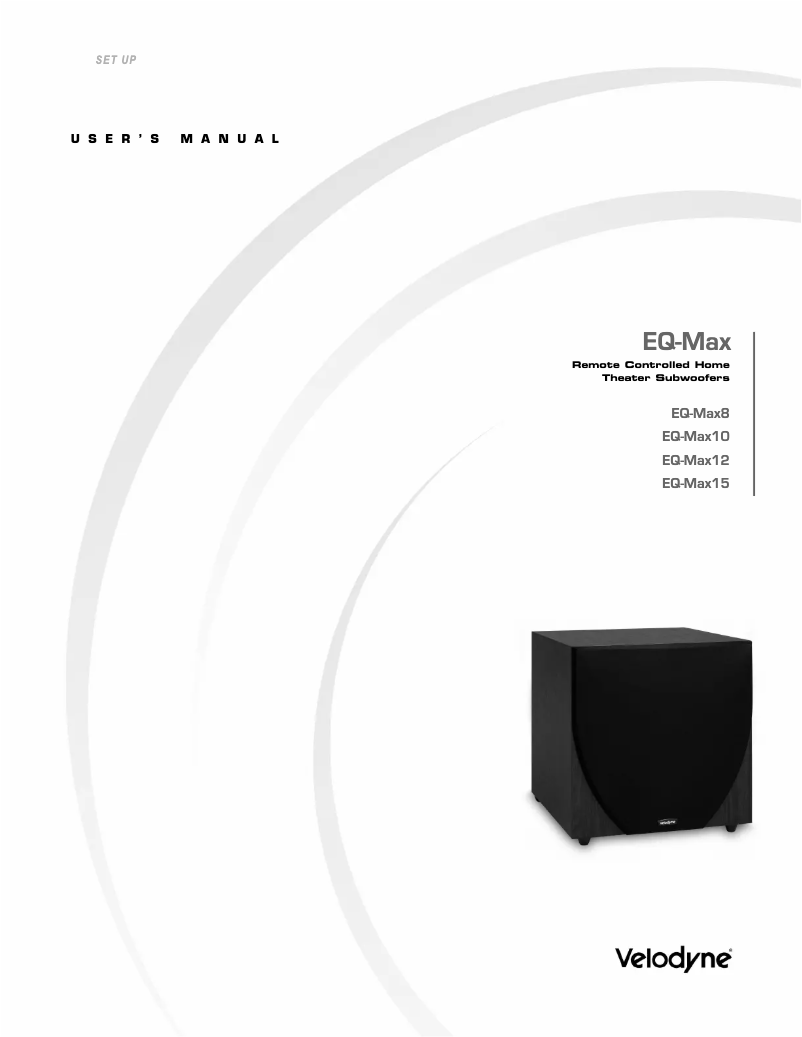 Page n°1 - Manuel utilisateur Velodyne EQ-Max12