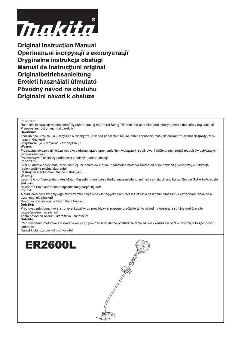 Page 1 de la notice Manuel utilisateur Makita ER2600L