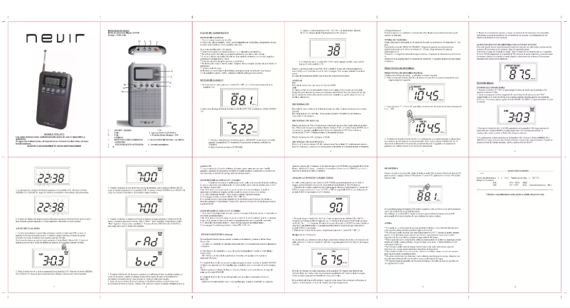 Page 1 de la notice Manuel utilisateur Nevir NVR-135 D