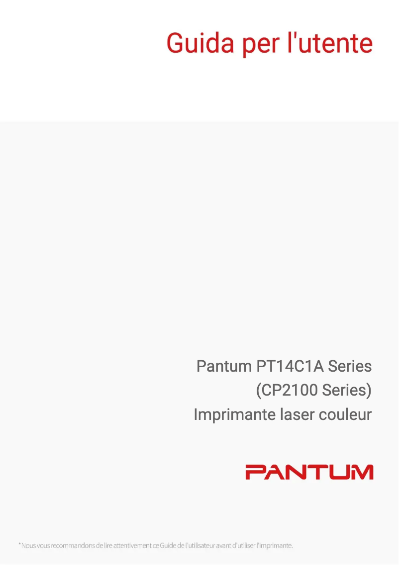 Image de la première page du manuel de l'appareil CP2100DW