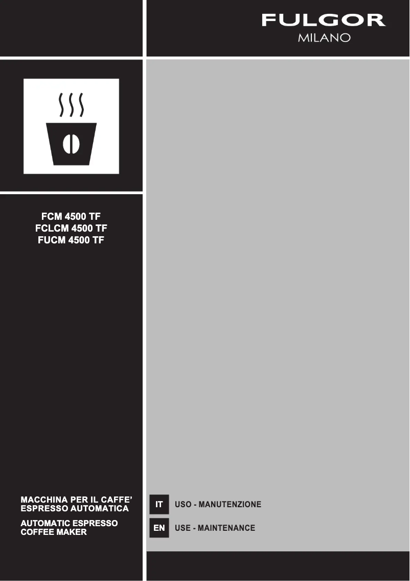 Page 1 de la notice Manuel utilisateur Fulgor Milano FUCM 4500 TF IX