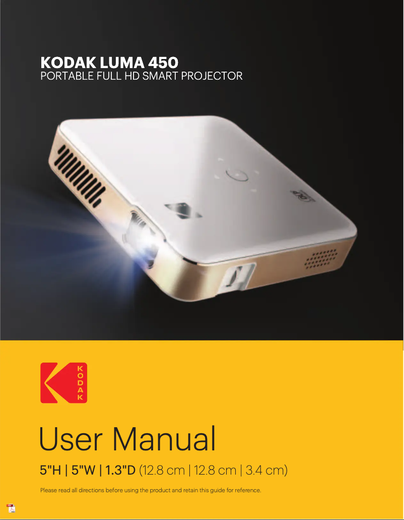 Page n°1 - Manuel utilisateur Kodak Luma 450