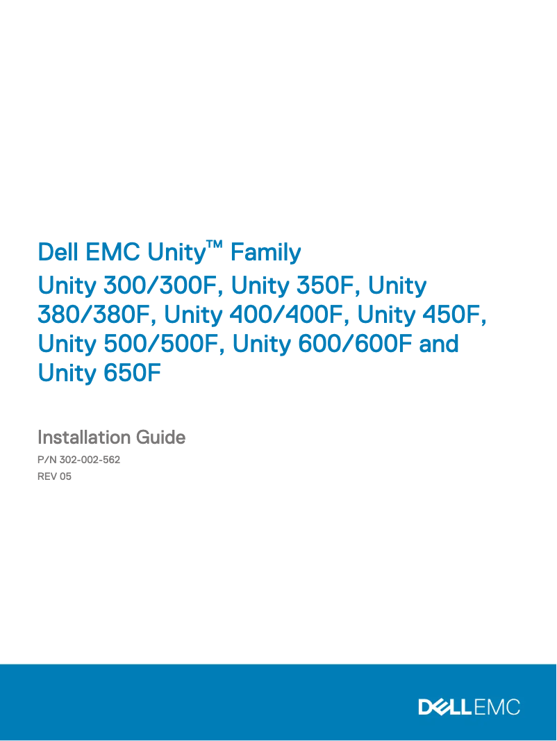 Page 1 de la notice Manuel utilisateur Dell Unity XT 380