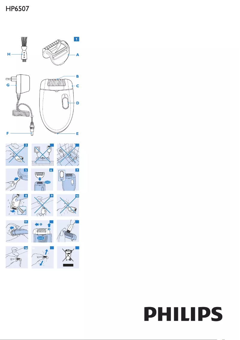 Page 1 de la notice Manuel utilisateur Philips Satinelle HP6507