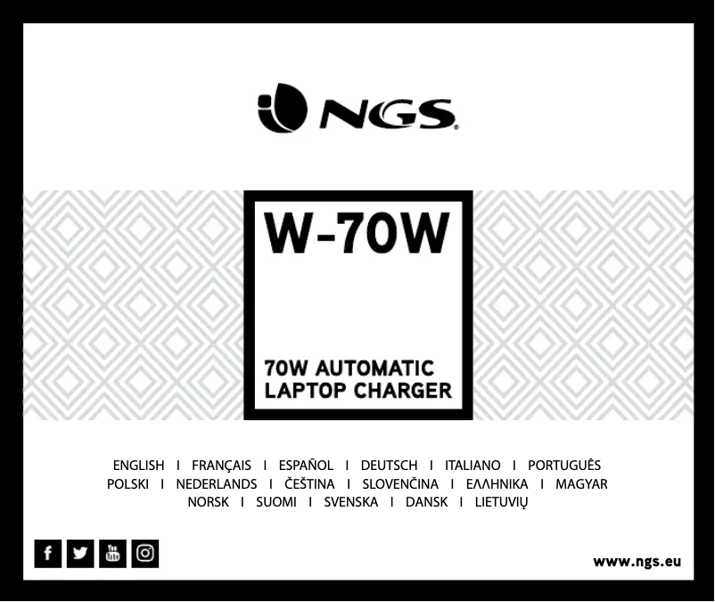 Page 1 de la notice Manuel utilisateur NGS W-70W