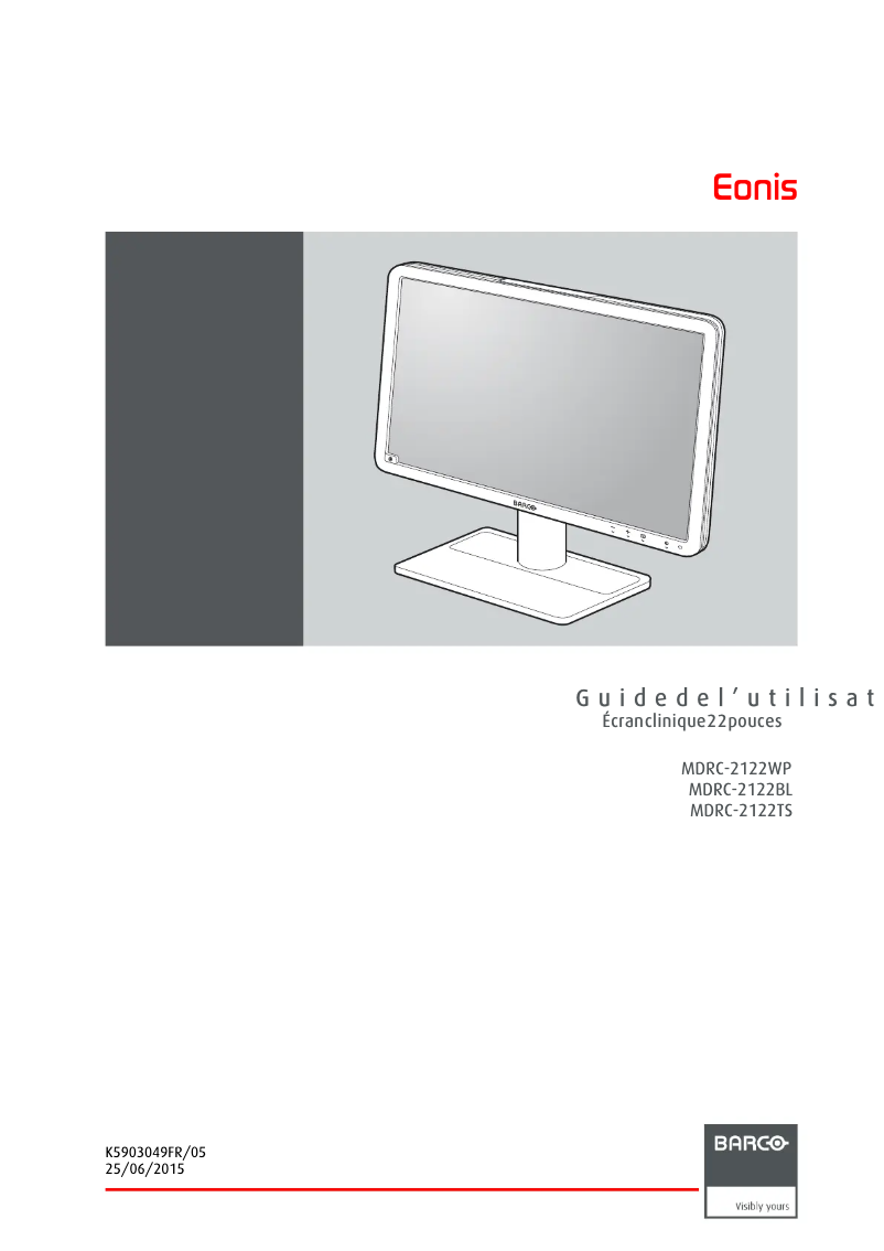 Page 1 de la notice Manuel utilisateur Barco Eonis MDRC-2122