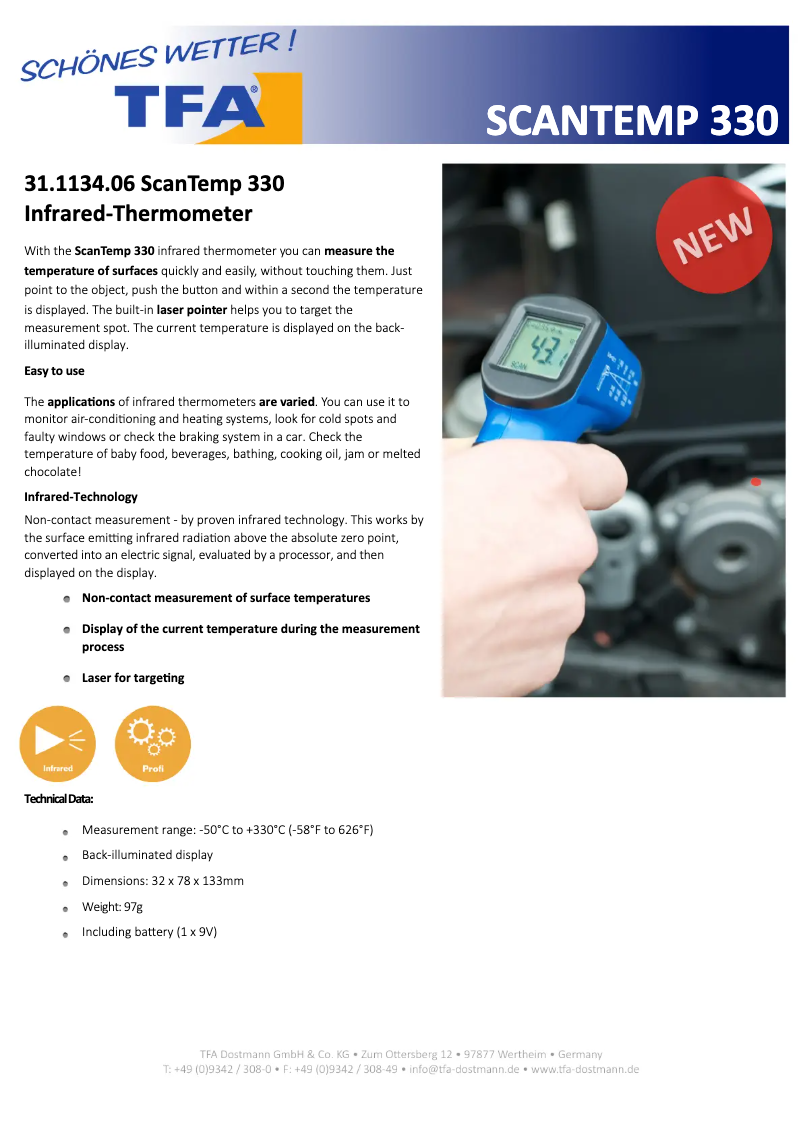 Image de la première page du manuel de l'appareil ScanTemp 330 31.1134.06