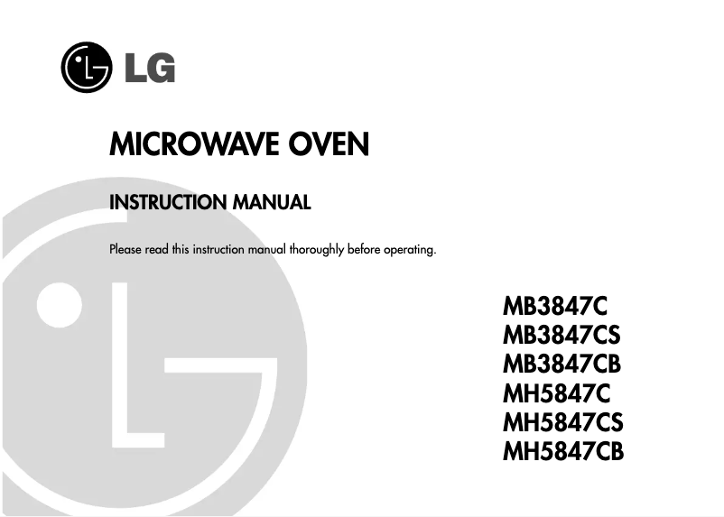 Page n°1 - Manuel utilisateur LG MB-3847C