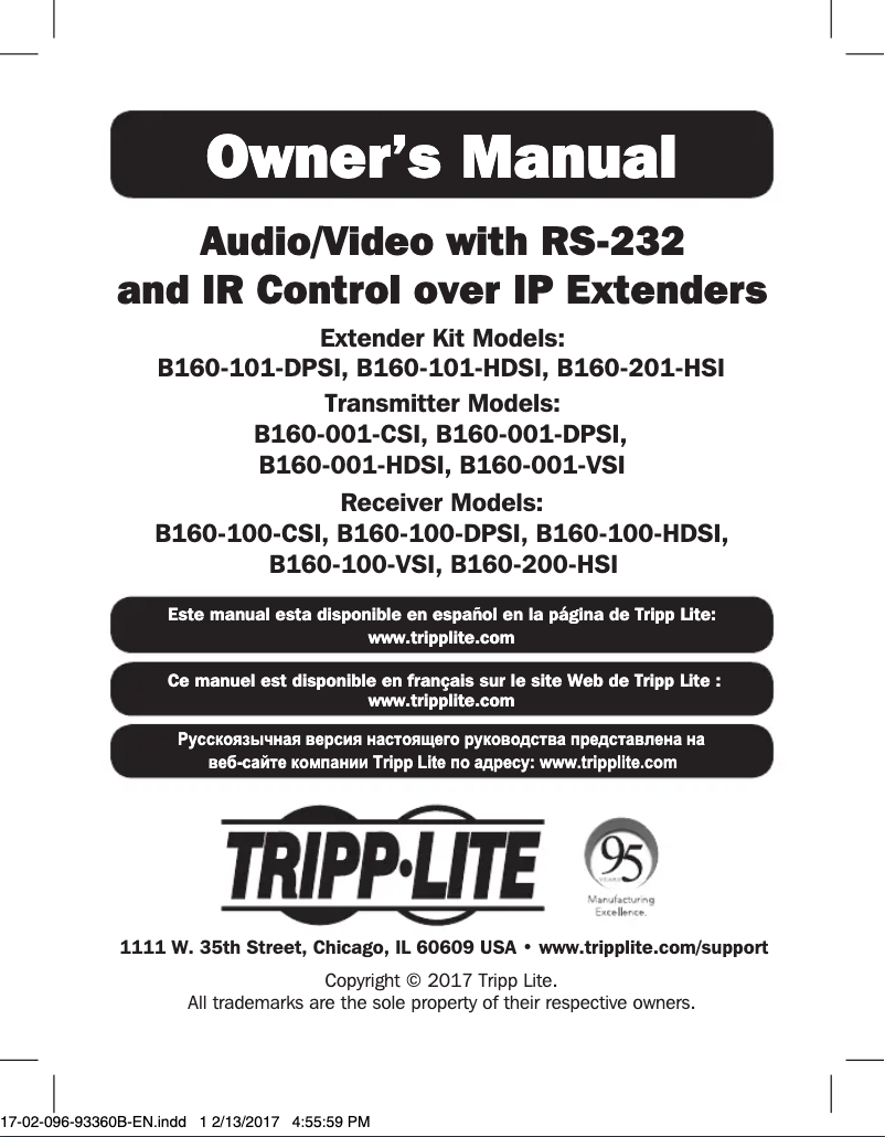 Page n°1 - Manuel utilisateur Tripp Lite B160-101-DPSI