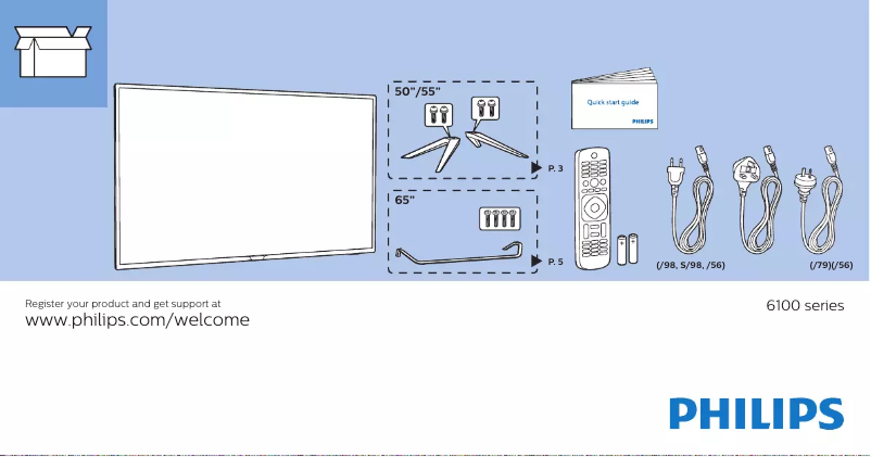 Page n°1 - Guide de démarrage rapide Philips 6000 series 55PUT6102