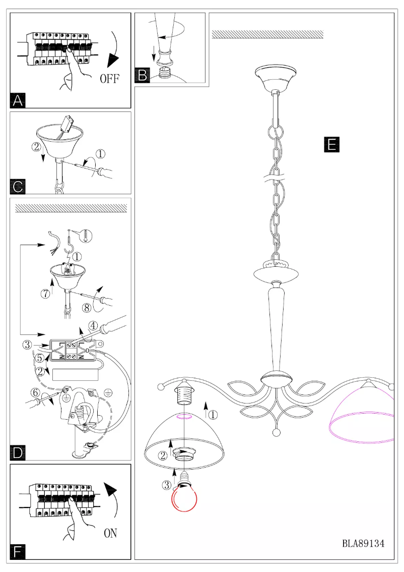 Page 1 de la notice Manuel utilisateur Eglo Beluga
