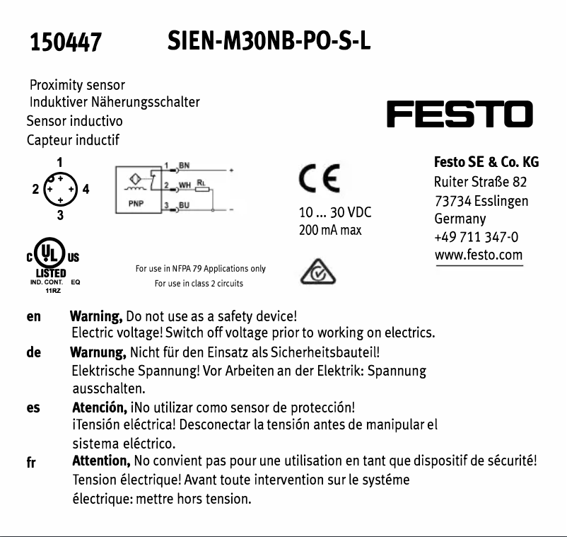 Page n°1 - Manuel utilisateur Festo SIEN-M30NB-PO-S-L