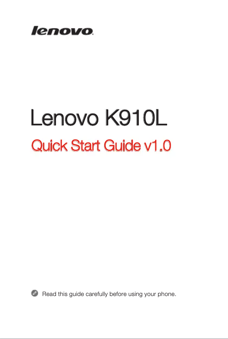 Page 1 de la notice Manuel utilisateur Lenovo K910L