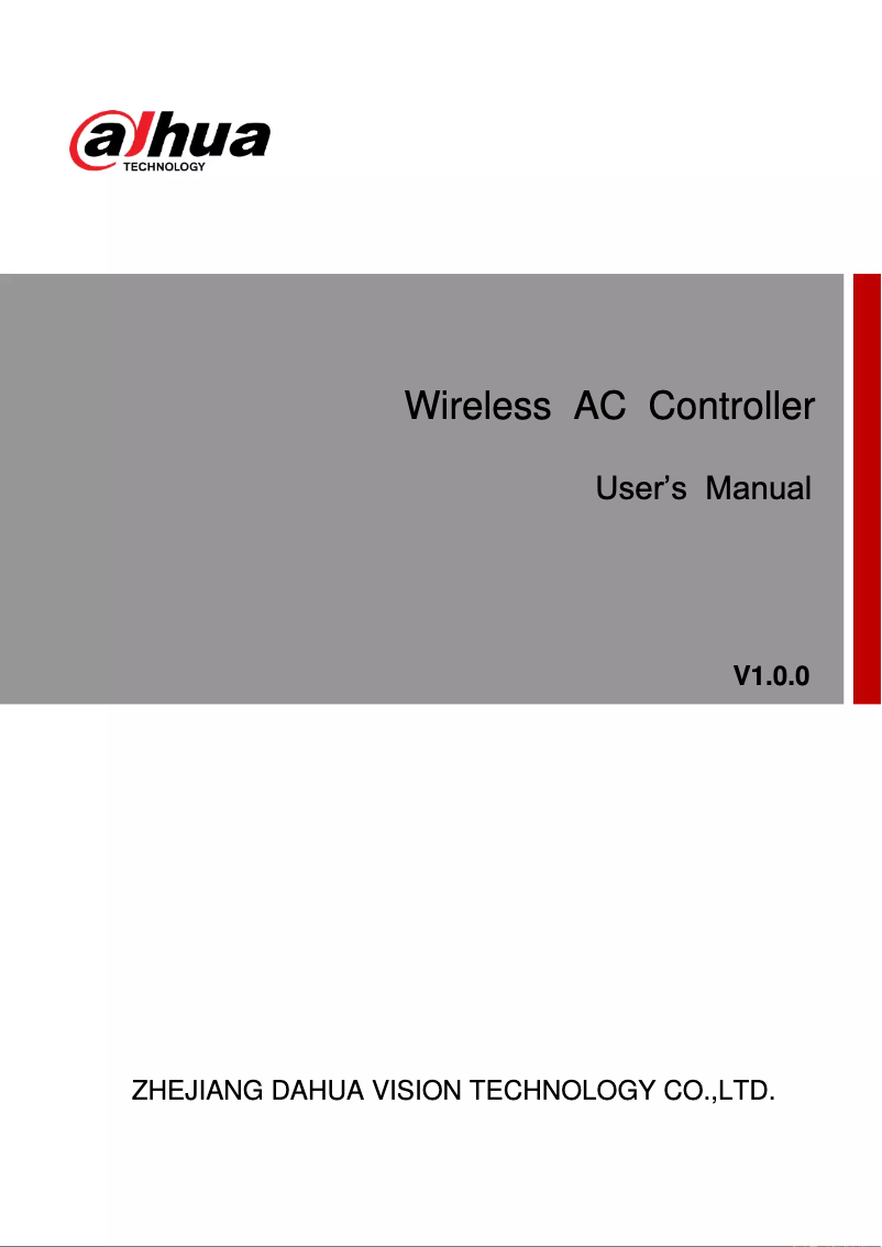 Page n°1 - Manuel utilisateur Dahua Technology PFM888-AC
