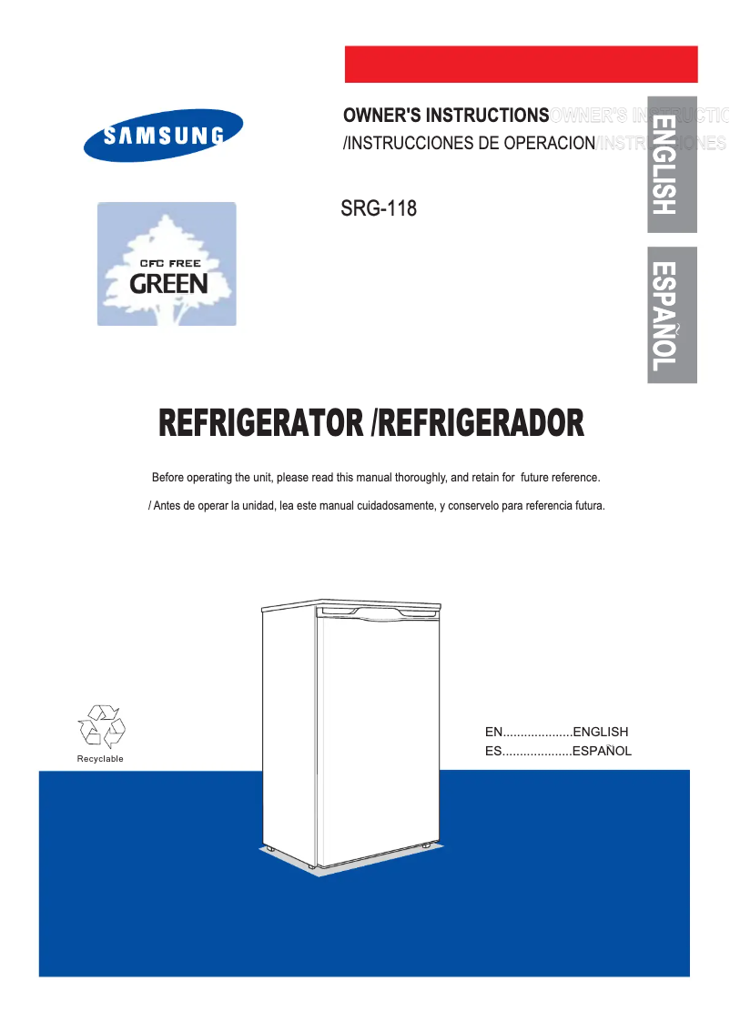 Image de la première page du manuel de l'appareil SRG-118
