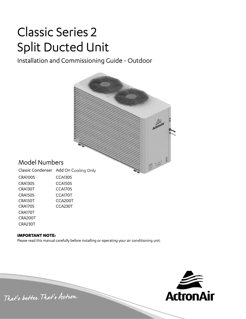 Imagen de la primera página del manual del dispositivo Classic CRA150S