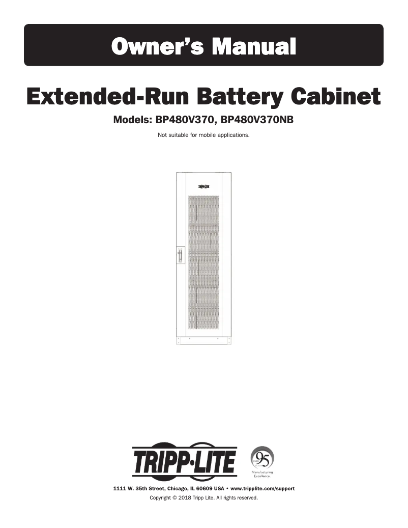 Page 1 de la notice Manuel utilisateur Tripp Lite BP480V370NB