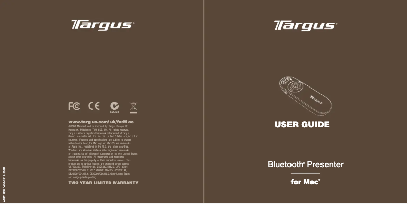 Page 1 of the manual User Manual Targus AMP11EU
