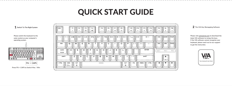 Página 1 del manual Guía de inicio rápido Keychron C3 Pro