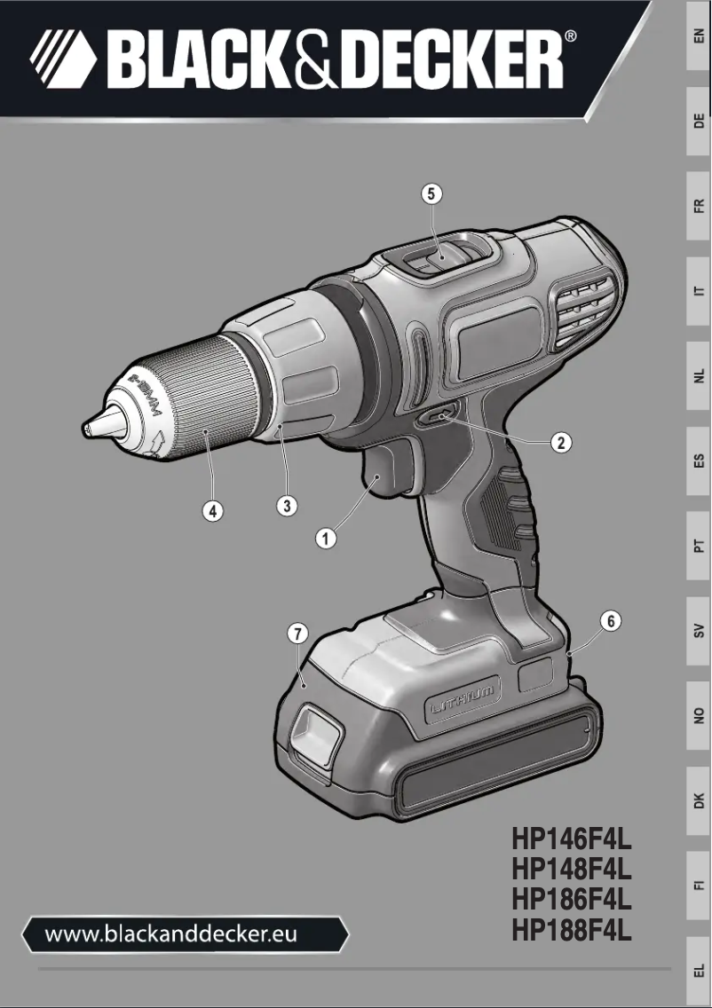 Page 1 de la notice Manuel utilisateur Black & Decker HP148F4L