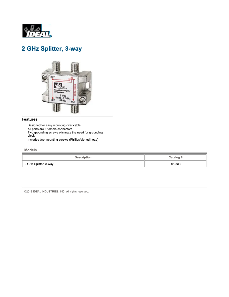 Image de la première page du manuel de l'appareil 85-333