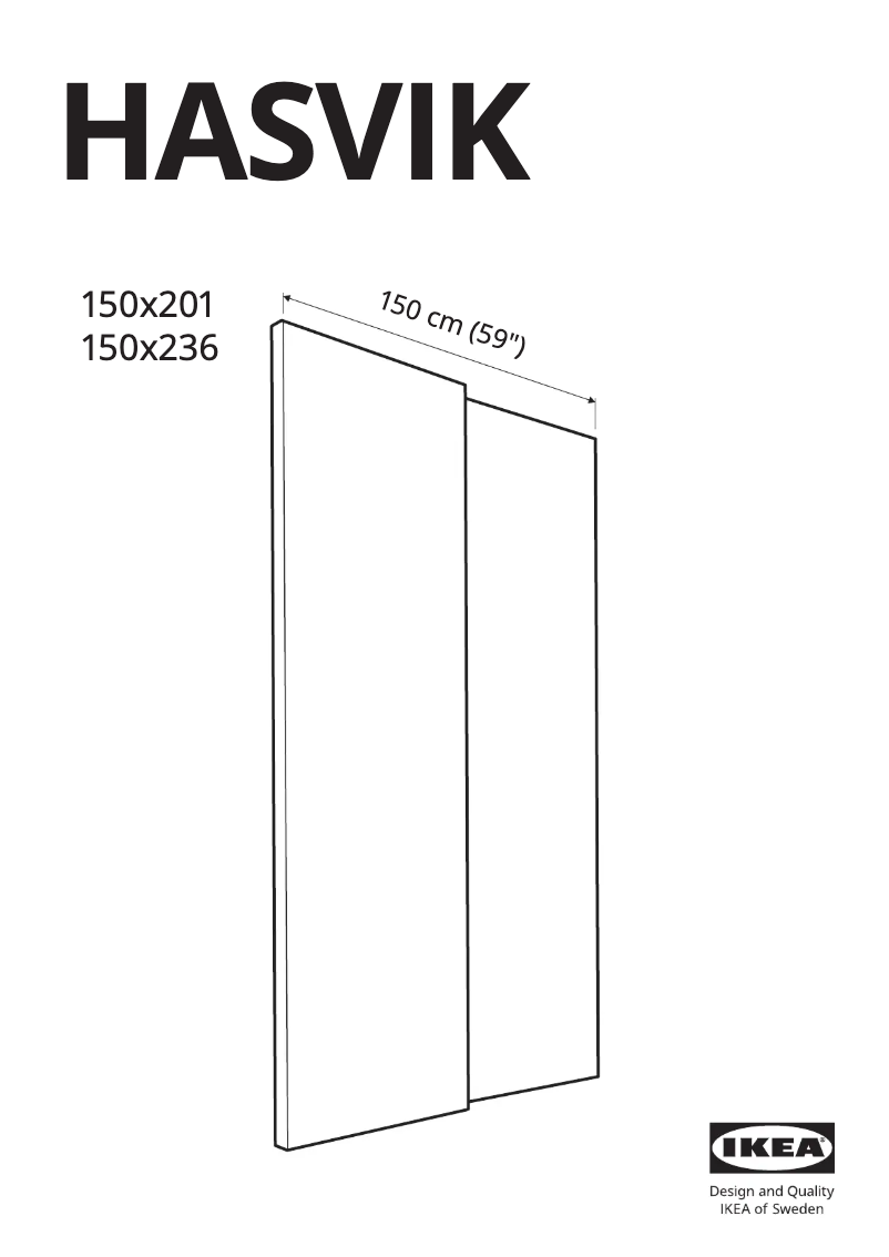 Page 1 de la notice Manuel utilisateur Ikea HASVIK 305.773.21