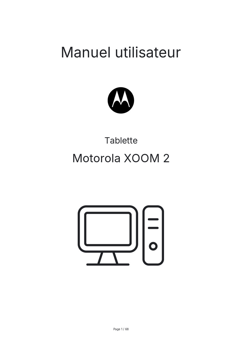 Page 1 de la notice Manuel utilisateur Motorola XOOM 2