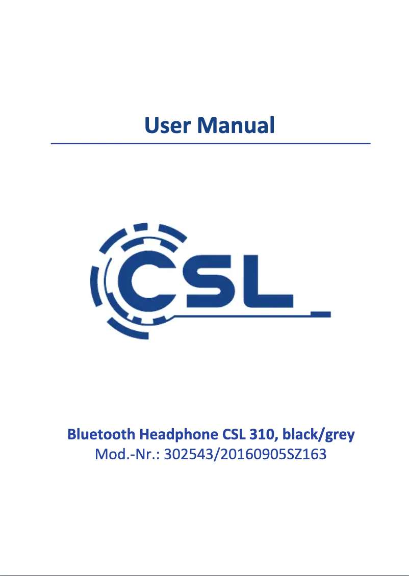 Página 1 del manual Manual de usuario CSL 302543