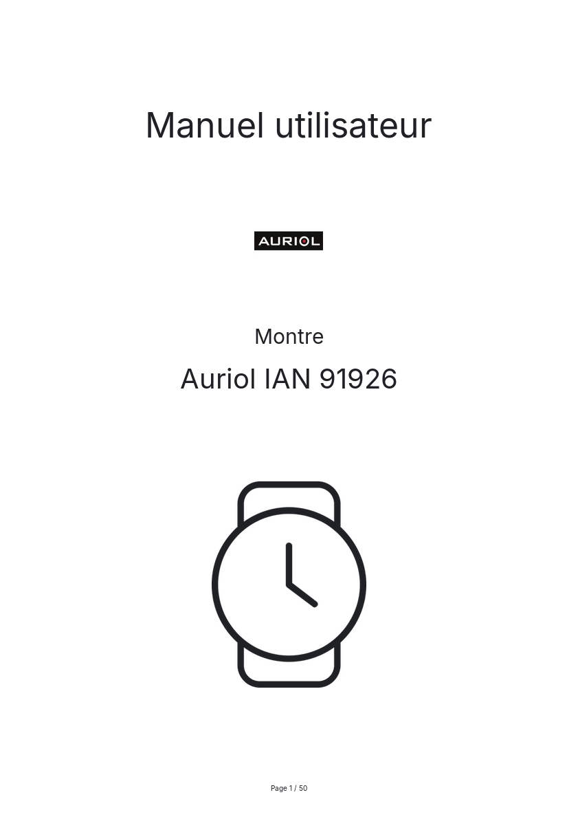 Image de la première page du manuel de l'appareil IAN 91926