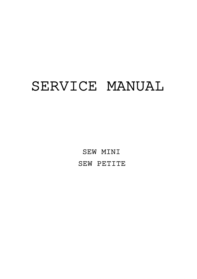 Image de la première page du manuel de l'appareil Sew Mini