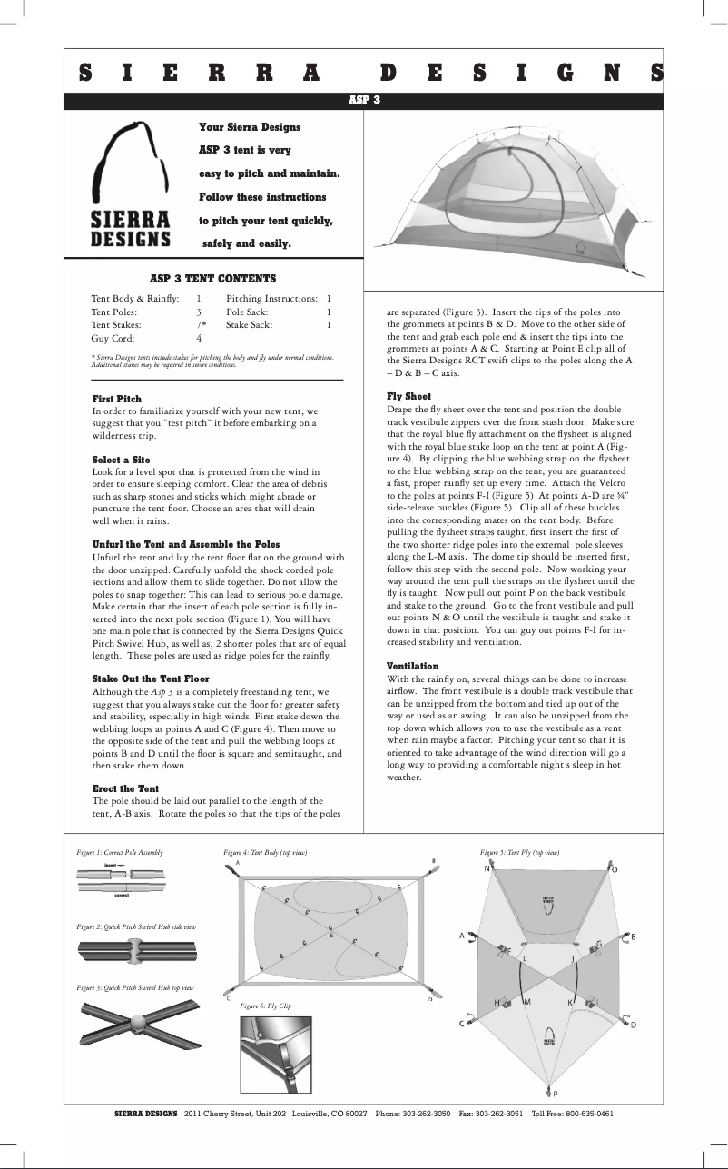 Página 1 del manual Manual de usuario Sierra Designs ASP 3